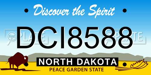 DCI8588 North Dakota License Plate
