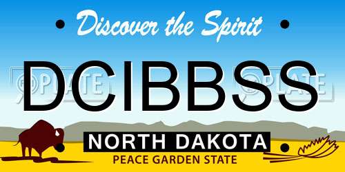 DCIBBSS North Dakota License Plate