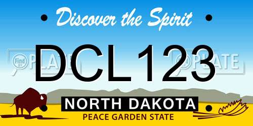 DCL123 North Dakota License Plate