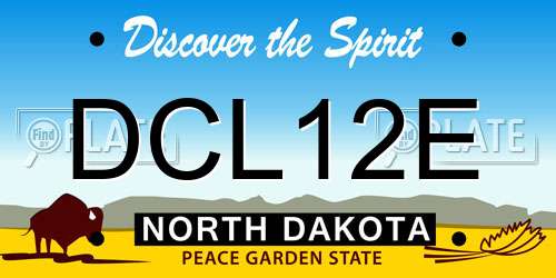 DCL12E North Dakota License Plate