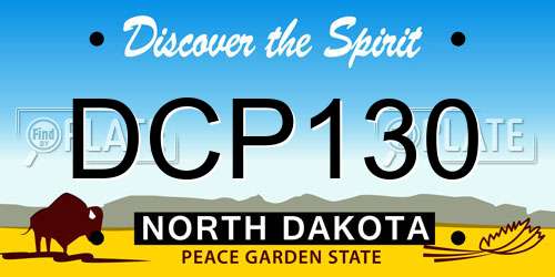 DCP130 North Dakota License Plate