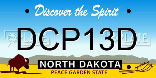 DCP13D North Dakota License Plate