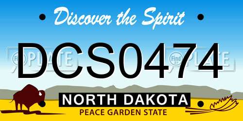 DCS0474 North Dakota License Plate