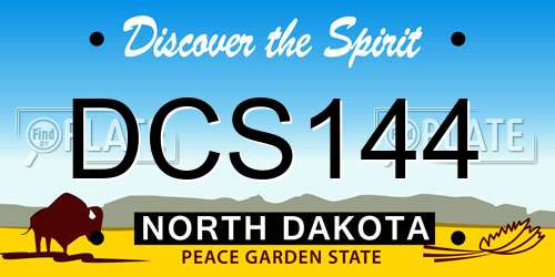 DCS144 North Dakota License Plate