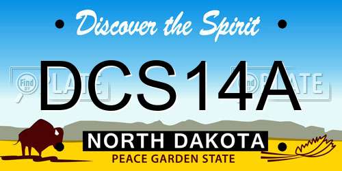 DCS14A North Dakota License Plate