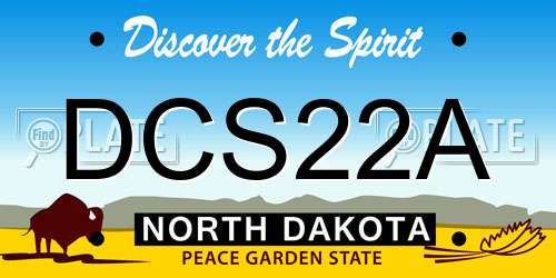 DCS22A North Dakota License Plate
