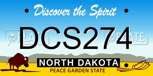 DCS274 North Dakota License Plate