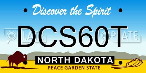 DCS60T North Dakota License Plate