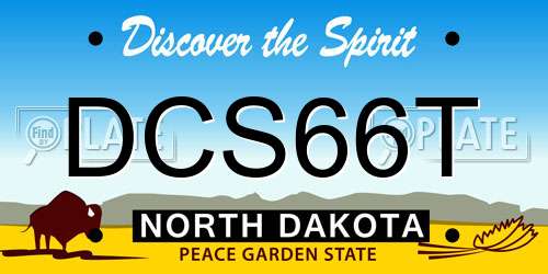 DCS66T North Dakota License Plate