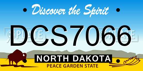 DCS7066 North Dakota License Plate