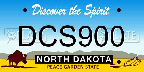 DCS900 North Dakota License Plate