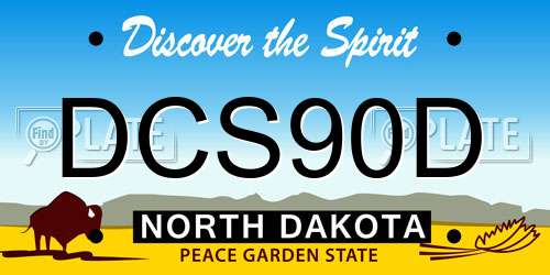 DCS90D North Dakota License Plate