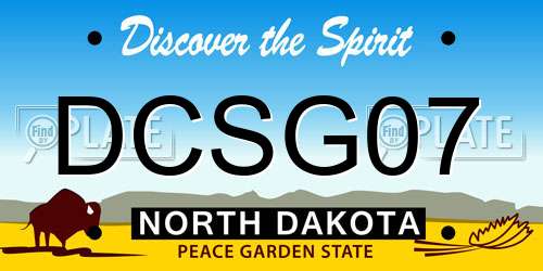 DCSG07 North Dakota License Plate