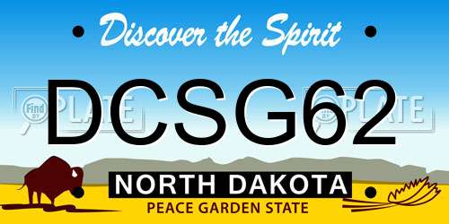 DCSG62 North Dakota License Plate