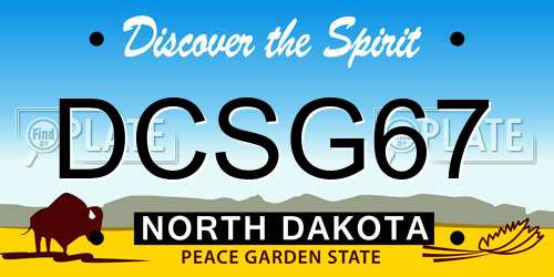 DCSG67 North Dakota License Plate