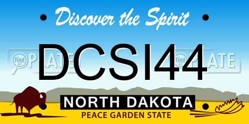 DCSI44 North Dakota License Plate