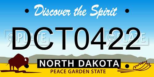 DCT0422 North Dakota License Plate