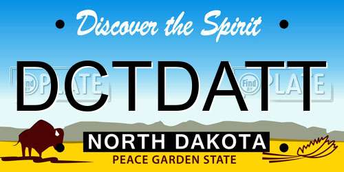 DCTDATT North Dakota License Plate