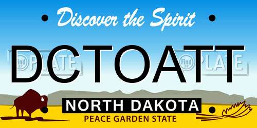 DCTOATT North Dakota License Plate