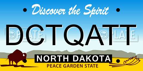 DCTQATT North Dakota License Plate
