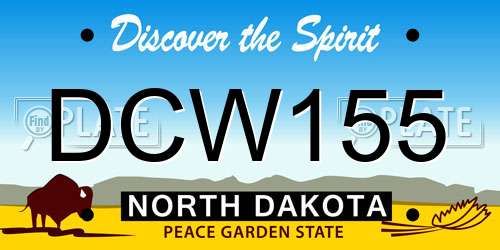 DCW155 North Dakota License Plate