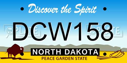 DCW158 North Dakota License Plate