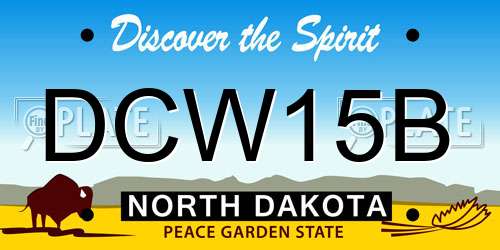 DCW15B North Dakota License Plate