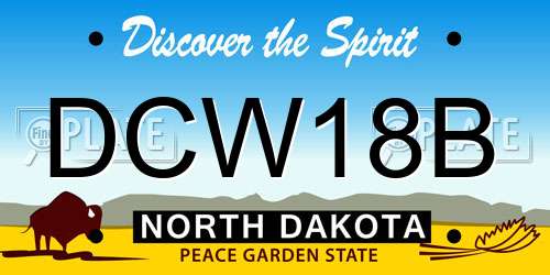 DCW18B North Dakota License Plate