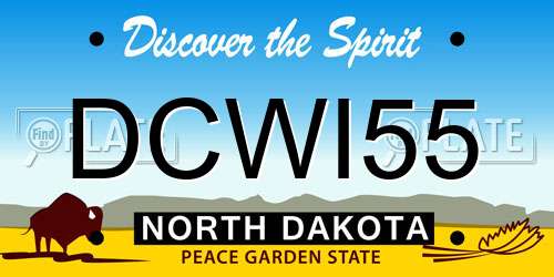 DCWI55 North Dakota License Plate
