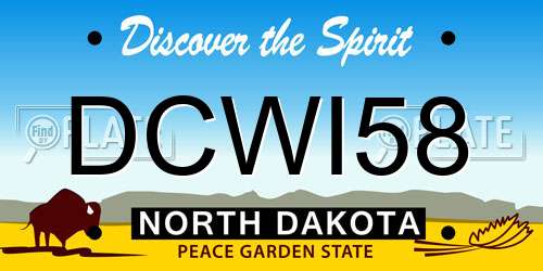 DCWI58 North Dakota License Plate
