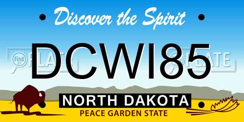 DCWI85 North Dakota License Plate