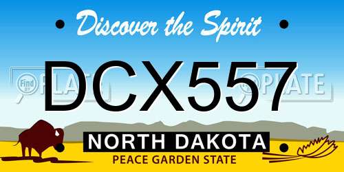 DCX557 North Dakota License Plate