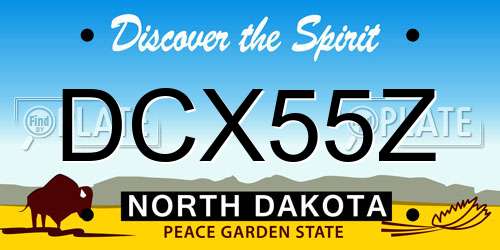 DCX55Z North Dakota License Plate