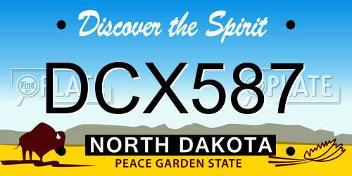 DCX587 North Dakota License Plate