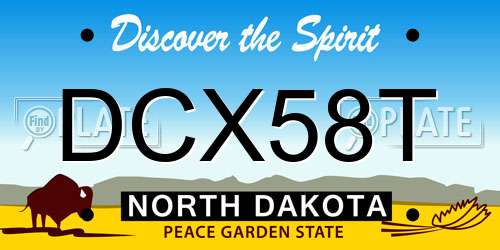 DCX58T North Dakota License Plate