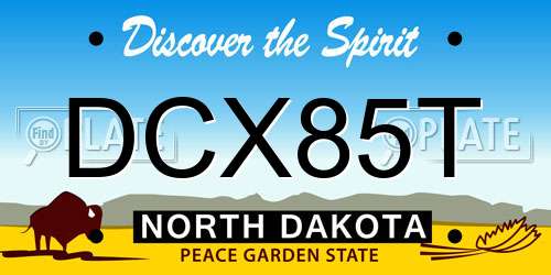 DCX85T North Dakota License Plate