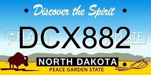 DCX882 North Dakota License Plate