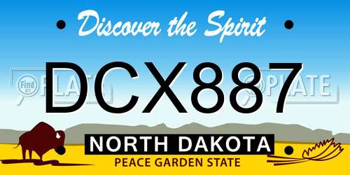 DCX887 North Dakota License Plate