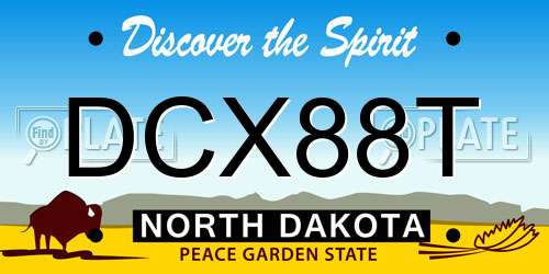 DCX88T North Dakota License Plate