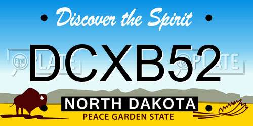 DCXB52 North Dakota License Plate