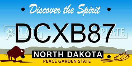 DCXB87 North Dakota License Plate