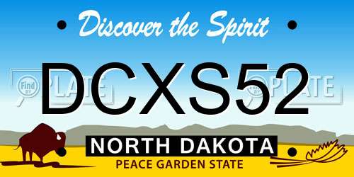 DCXS52 North Dakota License Plate