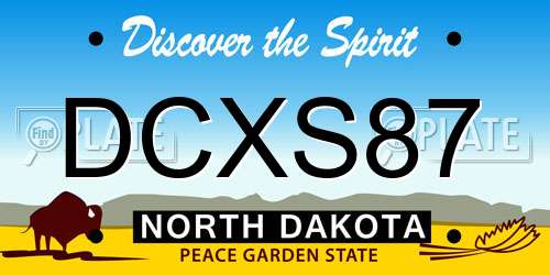 DCXS87 North Dakota License Plate