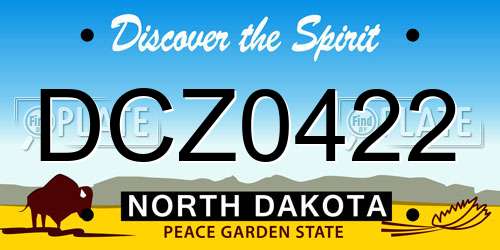 DCZ0422 North Dakota License Plate