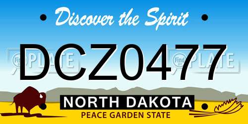 DCZ0477 North Dakota License Plate