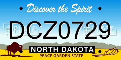DCZ0729 North Dakota License Plate