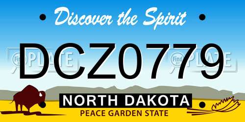 DCZ0779 North Dakota License Plate