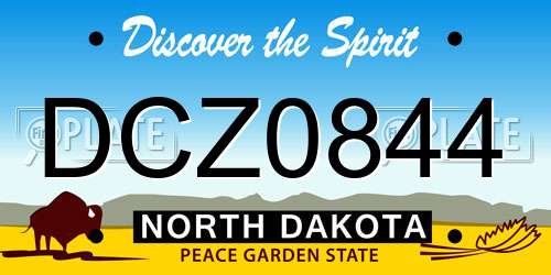 DCZ0844 North Dakota License Plate