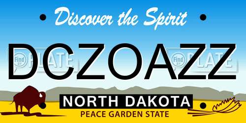 DCZOAZZ North Dakota License Plate