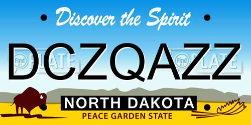 DCZQAZZ North Dakota License Plate